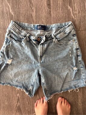 GAP Distressed Light Blue Denim Cutoff Shorts